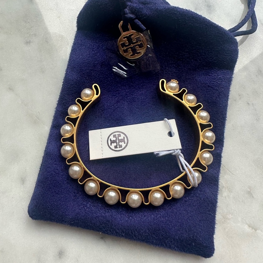 NWT Tory Burch gold Pearl cuff
